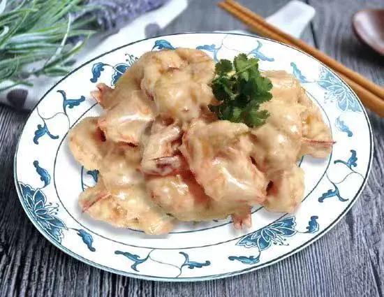 Shrimp in rich and creamy sauce at Lucky Garden, a Chinese Restaurant in Methuen
